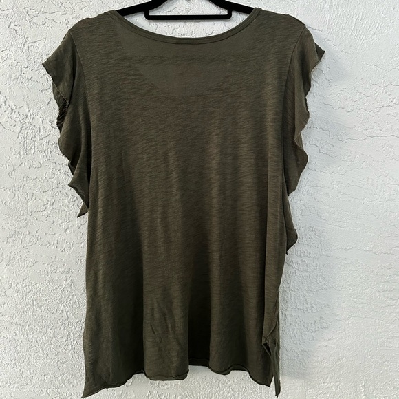 Free People We The Free So Easy Tee Shirt Army Green Medium - Picture 5 of 11